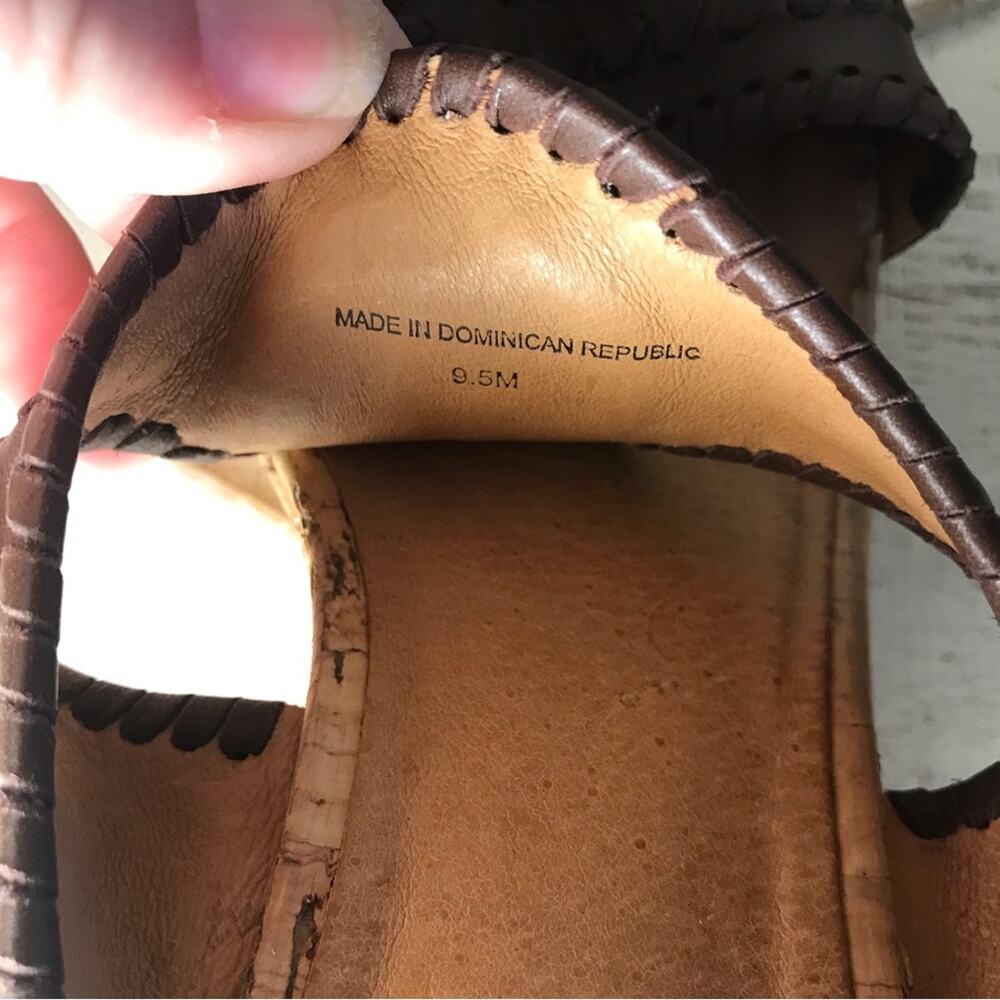 Jack Rogers Emilia wedge sandals cognac brown sz 9.5M cork espadrille summer - Picture 8 of 8